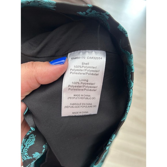 Hutch Anthropologie Teal Floral Jacquard Cut-Out Fit & Flare Mini Dress  Size 4 - Picture 8 of 10